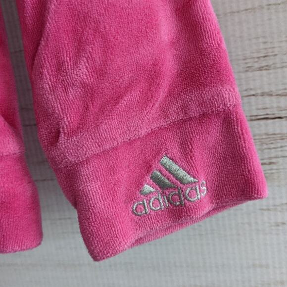ADIDAS Velour Zip Up Toddler Hoodie Pink sz 3T - Picture 6 of 6